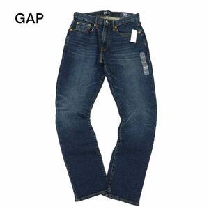 【新品 未使用】 GAP DENIM ギャップ USED加工★ ストレッチ ストレート デニム パンツ ジーンズ Sz.29　メンズ　C4B00483_1#R