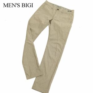 美品★ MEN'S BIGI メンズビギ 通年 ヘリンボーン柄 ストレッチ テーパード パンツ Sz.M　メンズ 日本製　C4B00376_1#R