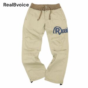 RealBvoice リアルビーボイス 通年 ロゴプリント★ 膝立体 ストレッチ イージー パンツ Sz.34　メンズ 大きいサイズ　C4B00544_1#R