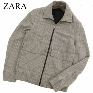 ZARA ザラ マン 現行タグ★ 通年 グレンチェック ジップアップ ジャケット ブルゾン Sz.S　メンズ　C4T00728_1#O