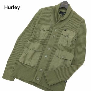 Hurley Harley через год патрубок patch * шаль цвет милитари хлопок вязаный кардиган Sz.M мужской C4T00719_1#L