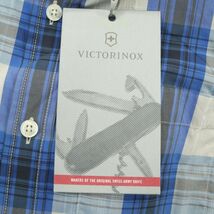 【新品 未使用】 VICTORINOX ビクトリノックス 通年 長袖 ロゴ刺繍★ ボタンダウン チェック シャツ Sz.XS　メンズ 青　C4T00839_1#C_画像7