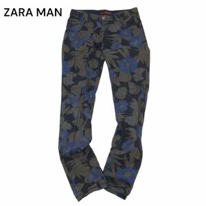 ZARA MAN ザラ マン 通年 ストレッチ 【花柄 フラワー 総柄】 スリム デニム パンツ ジーンズ Sz.30　メンズ　C4B00548_1#R