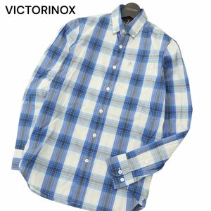 【新品 未使用】 VICTORINOX ビクトリノックス 通年 長袖 ロゴ刺繍★ SLIM FIT ボタンダウン チェック シャツ Sz.XS　メンズ　C4T00836_1#C