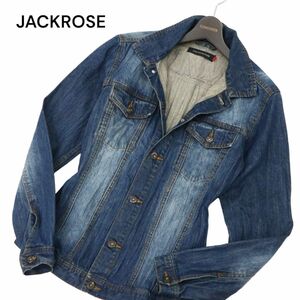 JACKROSE ジャックローズ 通年 USED加工★ デニム ジャケット Gジャン Sz.L　メンズ　C4T00786_1#O