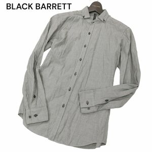 BLACK BARRETT ブラックバレット ニールバレット 通年 襟デザイン★ 長袖 スリム シャツ Sz.1　メンズ グレー 日本製　C4T00813_1#C