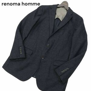 renoma homme レノマ オム 通年 2B テーラード ジャケット Sz.XL　メンズ ネイビー 大きいサイズ　C4T00927_2#O