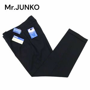 【新品 未使用】 Mr.JUNKO ミスタージュンコ 春夏 清涼★ ウール ノータック スラックス パンツ Sz.82　メンズ ネイビー　C4B00685_2#P