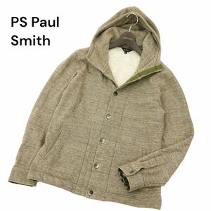 美品★ PS Paul Smith ポールスミス 通年 スウェット★ フーディー パーカー ジャケット Sz.L　メンズ ベージュ 日本製　C4T00988_2#O