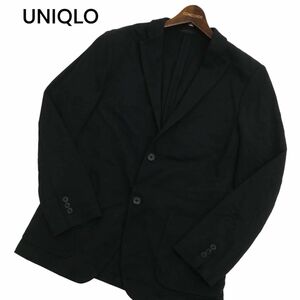 UNIQLO ユニクロ 春夏 SLIM FIT★ コンフォート ジャージー 2B テーラード ジャケット Sz.L　メンズ 黒　C4T01015_2#M