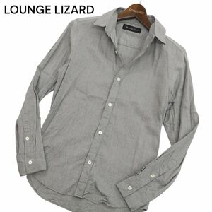 LOUNGE LIZARD Lounge Lizard through year slim * long sleeve shirt Sz.1 men's gray made in Japan C4T01017_2#C