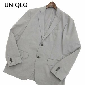 美品★ UNIQLO ユニクロ 通年 感動ジャケット★ 2B アンコン テーラード ジャケット Sz.XL　メンズ グレー 大きいサイズ　C4T01013_2#O