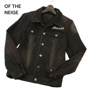 OF THE NEIGE オブザネージュ ダメージ＆USED加工★ トラッカー デニム ジャケット Gジャケット Sz.46　メンズ 黒　C4T01024_2#O