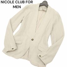 NICOLE CLUB FOR MEN ニコルクラブ フォーメン 通年 ノーカラー 1B ニット テーラード ジャケット Sz.46　メンズ　C4T00928_2#O_画像1