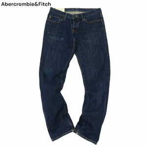 Abercrombie&Fitch アバクロンビー＆フィッチ 通年 ウォッシュ加工 スリムストレート デニム パンツ ジーンズ Sz.30　メンズ　C4B00725_2#R