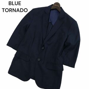BLUE TORNADO トルネードマート 春夏 背抜き 5分袖 2B テーラード ジャケット Sz.M　メンズ ネイビー　C4T01153_2#M