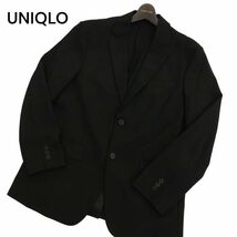 22ss★美品 UNIQLO ユニクロ 通年 2WAY ストレッチ 2B テーラード ジャケットSz.L　メンズ 黒　C4T01152_2#O_画像1