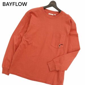 BAYFLOW ベイフロー 通年 長袖 胸刺繍★ ポケット カットソー ロンTシャツ Sz.2　メンズ　C4T01236_2#F