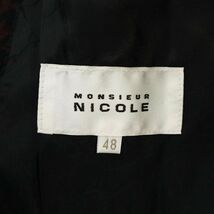 MONSIEUR NICOLE ムッシュ ニコル 通年 ハウンドトゥース ニット★ ノッチド ラペル テーラード ジャケット Sz.48　メンズ　C4T01301_2#O_画像6