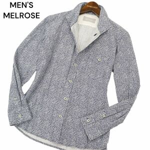 美品★ MEN'S MELROSE メンズメルローズ 通年 襟ワイヤー★ ペイズリー 総柄 長袖 イタリアンカラー シャツ Sz.3　メンズ　C4T01098_2#C