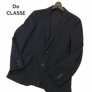 Do CLASSE ドゥクラッセ 通年 CALCULO生地★ アンコン テーラード ジャケット Sz.L　メンズ ネイビー ビジネス ビジカジ　C4T01280_2#O