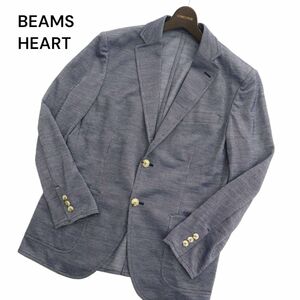 BEAMS HEART ビームス ハート 春夏 2B ウール混★ ストレッチ アンコン テーラード ジャケット Sz.46　メンズ　C4T01198_2#M