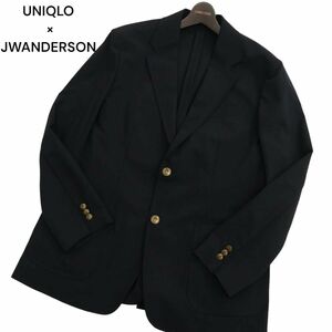 23ss★ UNIQLO × JWANDERSON ユニクロ JWアンダーソン ストレッチ 2B テーラードジャケット 感動ブレザーSz.XL　メンズ 黒　C4T01199_2#M