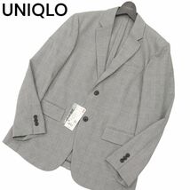 【23ss 新品 未使用】 UNIQLO ユニクロ 感動ジャケット★ グレンチェック アンコン テーラード ジャケット Sz.M　メンズ　C4T01345_2#O_画像1