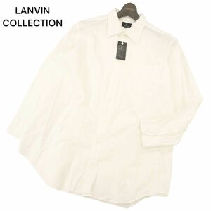 【新品 未使用】 LANVIN COLLECTION ランバン コレクション 通年 長袖 Yシャツ ドレスシャツ Sz.43-82　メンズ 白 ビジカジ　C4T01356_2#C