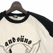 AND SUNS アンドサンズ 春夏 7分袖 スカル プリント★ ラグラン カットソー Tシャツ Sz.L　メンズ　C4T01477_2#D_画像2