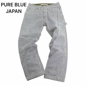 PURE BLUE JAPAN 正藍屋 ピュアブルージャパン 通年 千鳥格子★ 総柄 ペインター ワーク パンツ Sz.2　メンズ 日本製　C4B00959_2#R