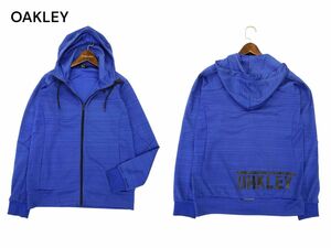 OAKLEY オークリー 通年 ロゴプリント★ フルジップ フーディー パーカー Sz.L　メンズ 青 ゴルフ　C4T01277_2#O