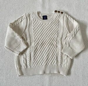 ★★美品　ｂａｂｙＧａｐ　長袖ニット　クリーム色　サイズ９０　１８～２４か月　女の子★★