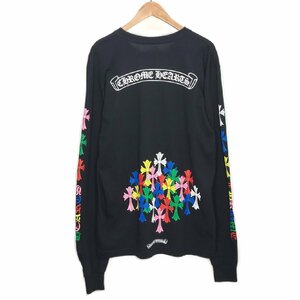 [108-1049] CHROME HEARTS/クロムハーツ/Multi Color Cross Cemetery/長袖Tシャツ/ブラック/サイズL