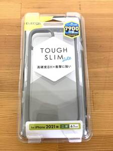 エレコム ELECOM PM-A21BTSLFCGY [iPhone13用 ハイブリッドケース TOUGH SLIM LITE 軽量 フレームカラー ストラップホール付 グレー]