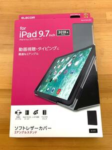 エレコム ELECOM TB-A179PLFBK iPad 9.7インチ 2018年 2017年モデル ケース カバー 手帳型 軽量 ブラック 未使用 箱痛み品