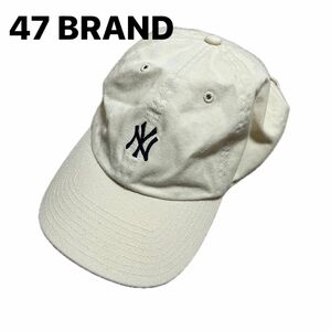 47 BRAND NYヤンキース　スモールロゴキャップ　ベージュ系　フリーサイズ