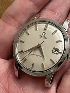 可動【オメガ シーマスター BIG 36ｍｍ VINTAGE】OMEGA SEAMASTER VINTAGE 1960年代 普段使いOK 弱パティーナ 自動巻きデイト付 赤機械