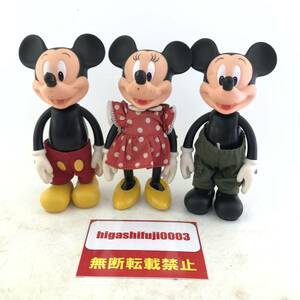 ディズニー タカラ ファッションクラブ 90's ソフビ人形 ミッキーマウス ミニーマウス 中古 着せ替え人形 フィギュア レトロ