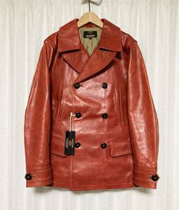 [GOOGIES by THE FLAT HEAD] Horse Hyde car coat leather pea coat S horse leather red red made in Japan Flat Head 