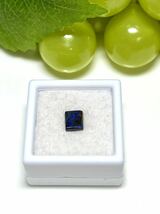 マトリックス ボルダー オパール　ラメブルー　0.84ct 6.3x5.5mm レクタングル カボション オーストラリア★１００円オークション★_画像4