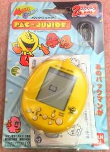 送300円～ 1996年当時物! BANDAI「パックマン PAC-JUNIOR バックジュニア」　動作確認済 電子玩具 レトロ 携帯ゲーム 電子トイ 懐かし レア