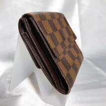 ★美品 中古★LOUIS VUITTON ルイヴィトン ダミエ エベヌ 財布 コンパクト Wホック【ポルトフォイユ エリーズ】CVU4_画像6