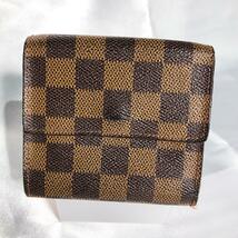 ★美品 中古★LOUIS VUITTON ルイヴィトン ダミエ エベヌ 財布 コンパクト Wホック【ポルトフォイユ エリーズ】CVU4_画像2