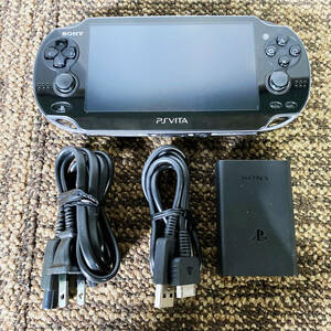 ◎★ 中古★SONY/ソニー　PlayStation Vita　PSVita　ゲーム機　本体　アダプター付属　ブラック【PCH-1000】D0UL