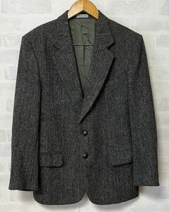 1980's - 1990's Harris Tweed ハリスツイード ヴィンテージ カナダ製 テーラードジャケット くるみボタン ビンテージ 2B グレー 手織り