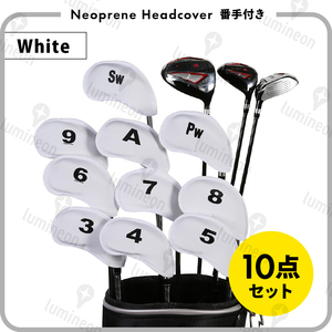  iron cover head 10 point set white white competition Golf Club hood count attaching simple stylish protection cheap gift small articles g034b 1