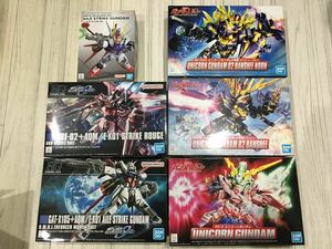 【匿名配送】 59%引即決 新品 ガンプラ6点セット HG SD BB戦士 エールストライク　ストライクルージュ ユニコーン バンシィ ノルン