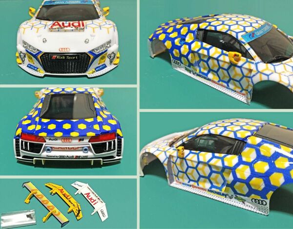 京商ミニッツ「AUDI R8 2015 」自作（純正ウィングと自作リアウィング2個付属）