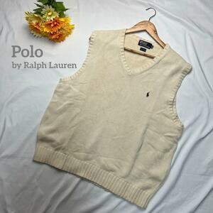 Polo by Ralph Laurenニットベスト LL クリーム色系